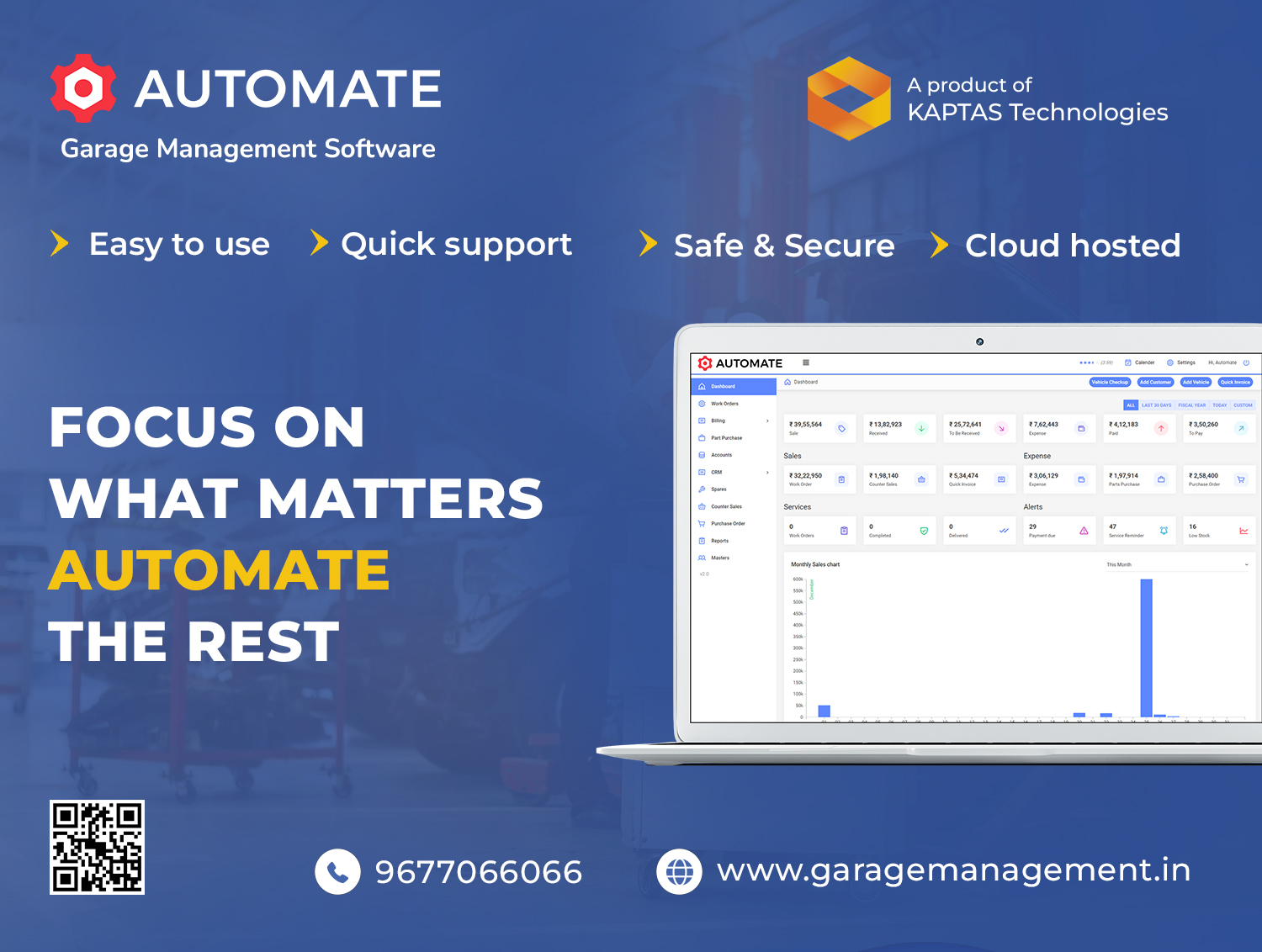 screenshot of AUTOMATE Garage Management Software